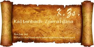 Kaltenbach Zseraldina névjegykártya